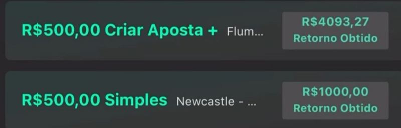 R$500 Criar Aposta + R$500 Simples Newcastle