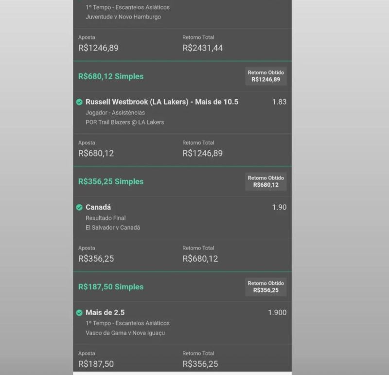 2.431 em 24 horas - sequência de simples